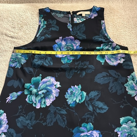 🌸 LOFT Floral Tank Dress – Black Floral, Size L - Picture 3 of 12